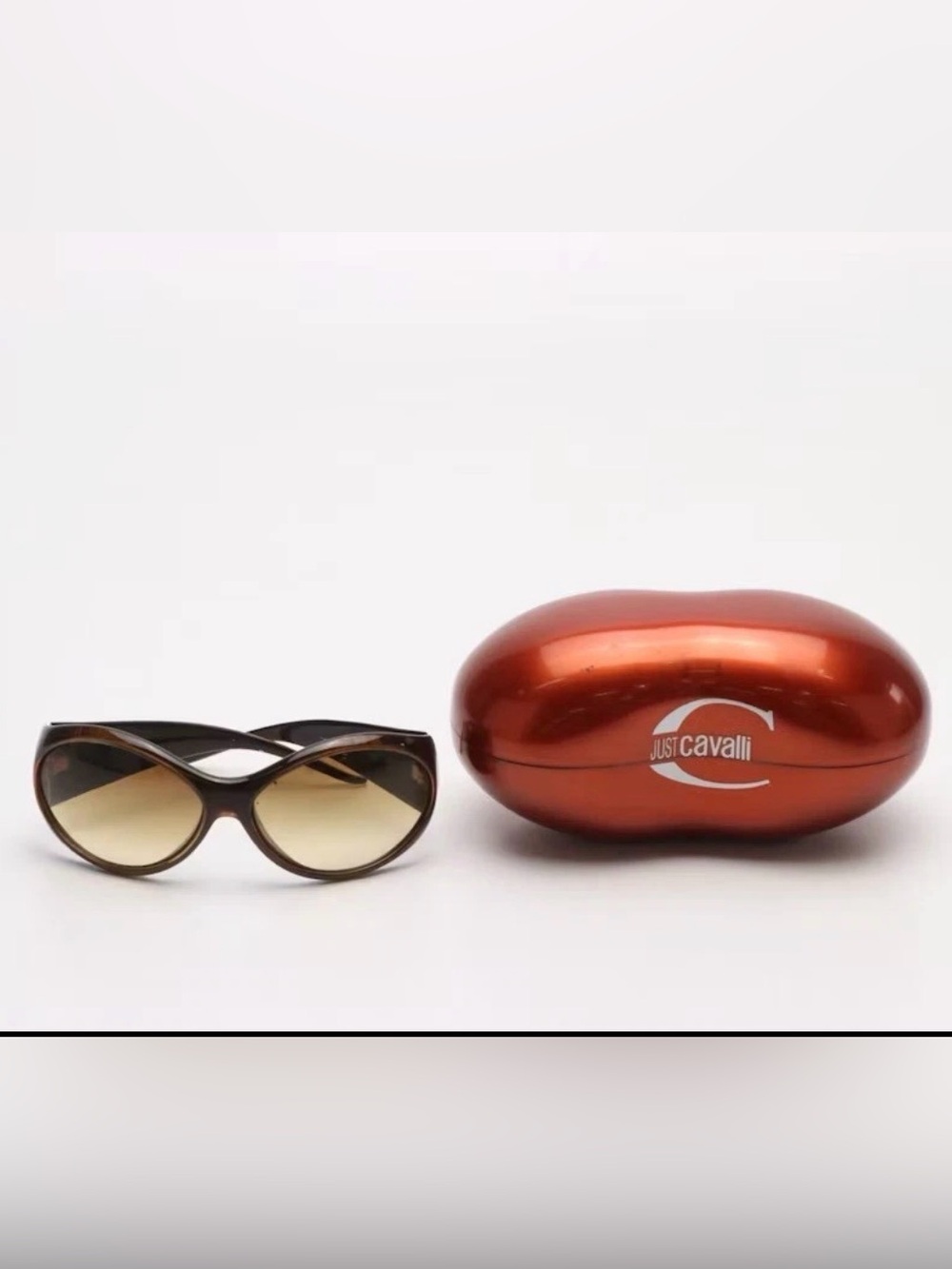 Y2K Butterfly frame Just Cavalli Brown Gradient Women's Sunglasses with Case